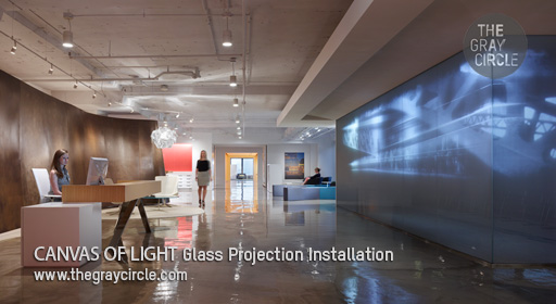 CANVAS OF LIGHT Glass Projection Installation - The Gray Circle 1