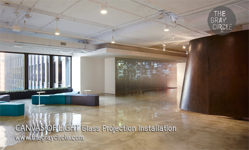 CANVAS OF LIGHT Glass Projection Installation - The Gray Circle 2
